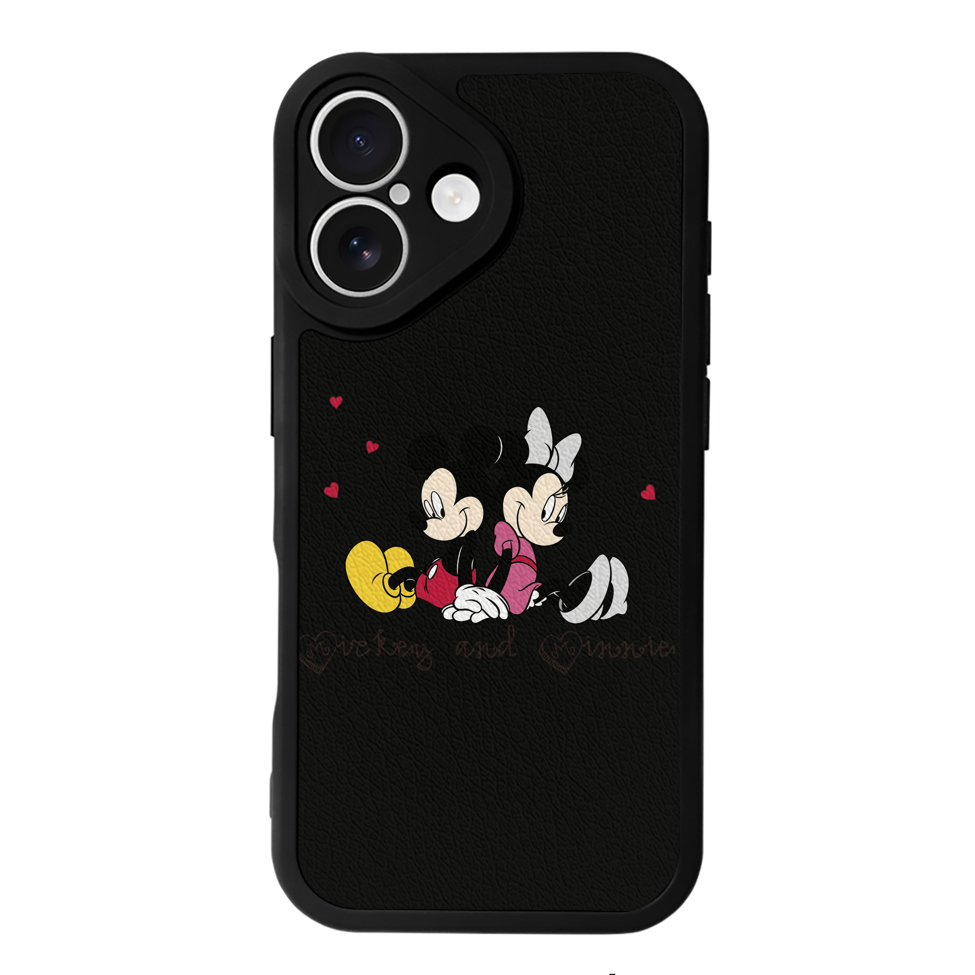 （画像用） ミッキーマウス Mickey Mouse 【iPhone 16シリーズ対応】シリコンスマホケース（レザー調） 材質：シリコン